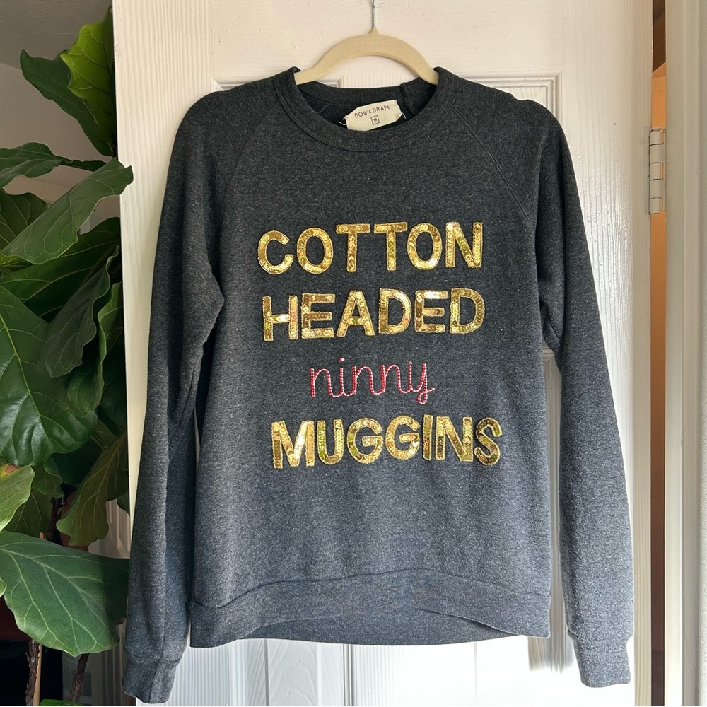 Bow & Drape cotton headed ninny muggins sweatshirt custom Christmas ugly sweater